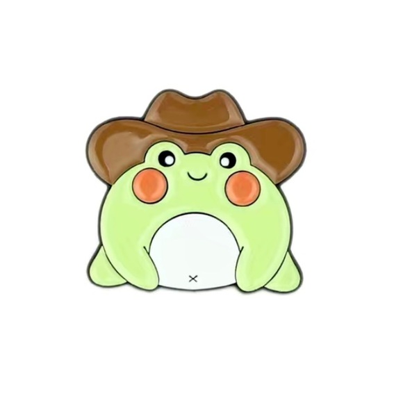 (3/$15) Frog Cowboy Enamel Pin - Picture 1 of 3